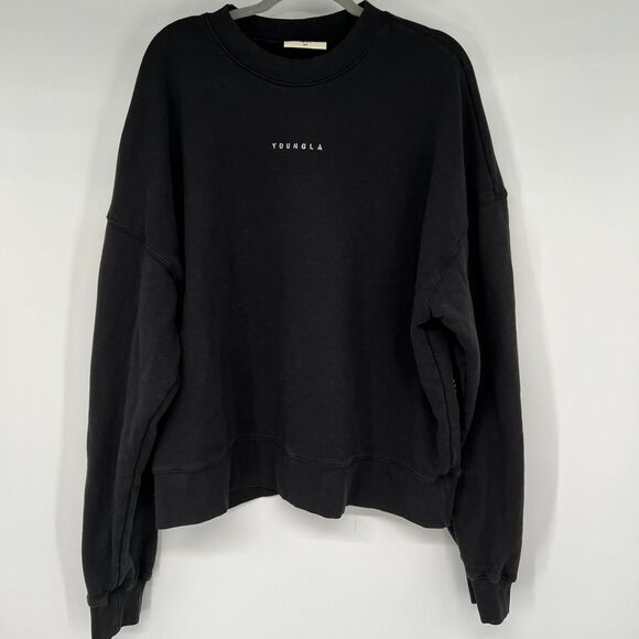 YoungLA Other - Young LA Sweatshirt Mens M Black Logo Graphic Print Drop Shoulder Oversized